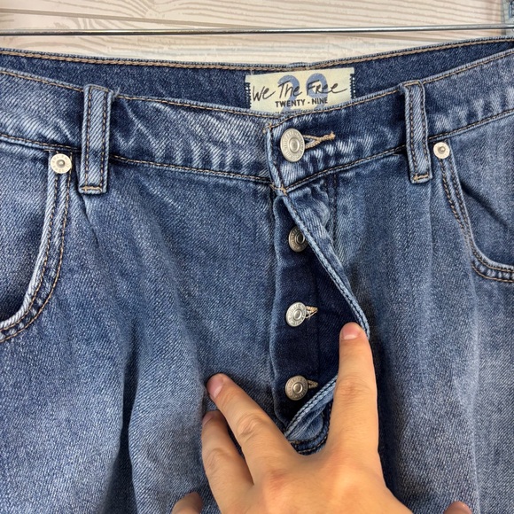 Free People We The Free Harlie High-Rise Frayed Denim Jean Shorts Size 29 - Picture 6 of 13